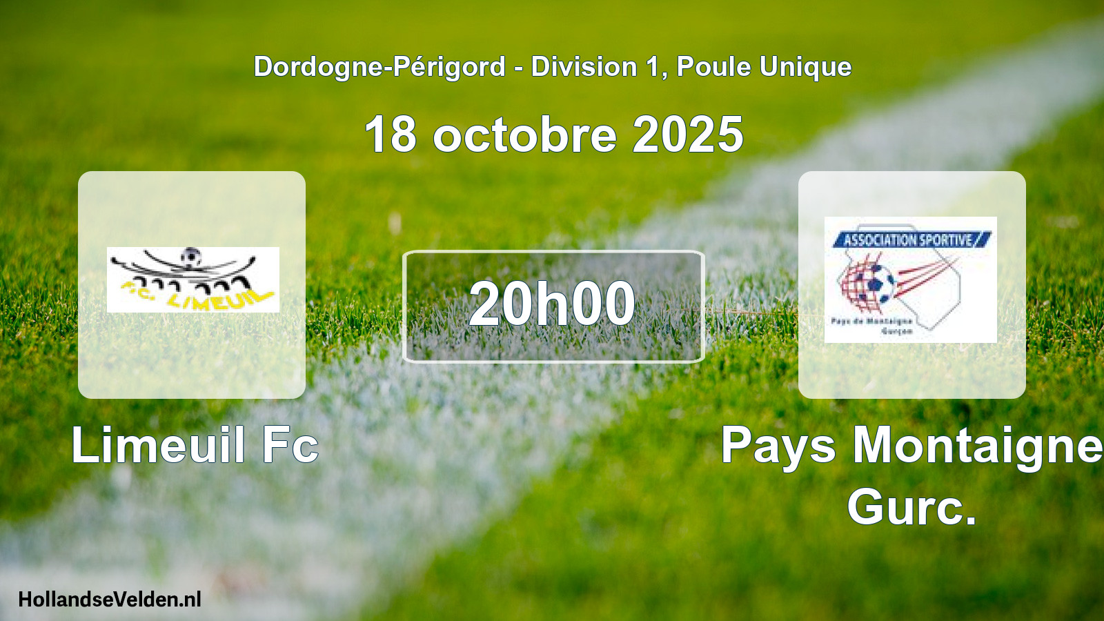 Geplande wedstrijd: Limeuil Fc - Pays Montaigne Gurc. (18 octobre 2025)