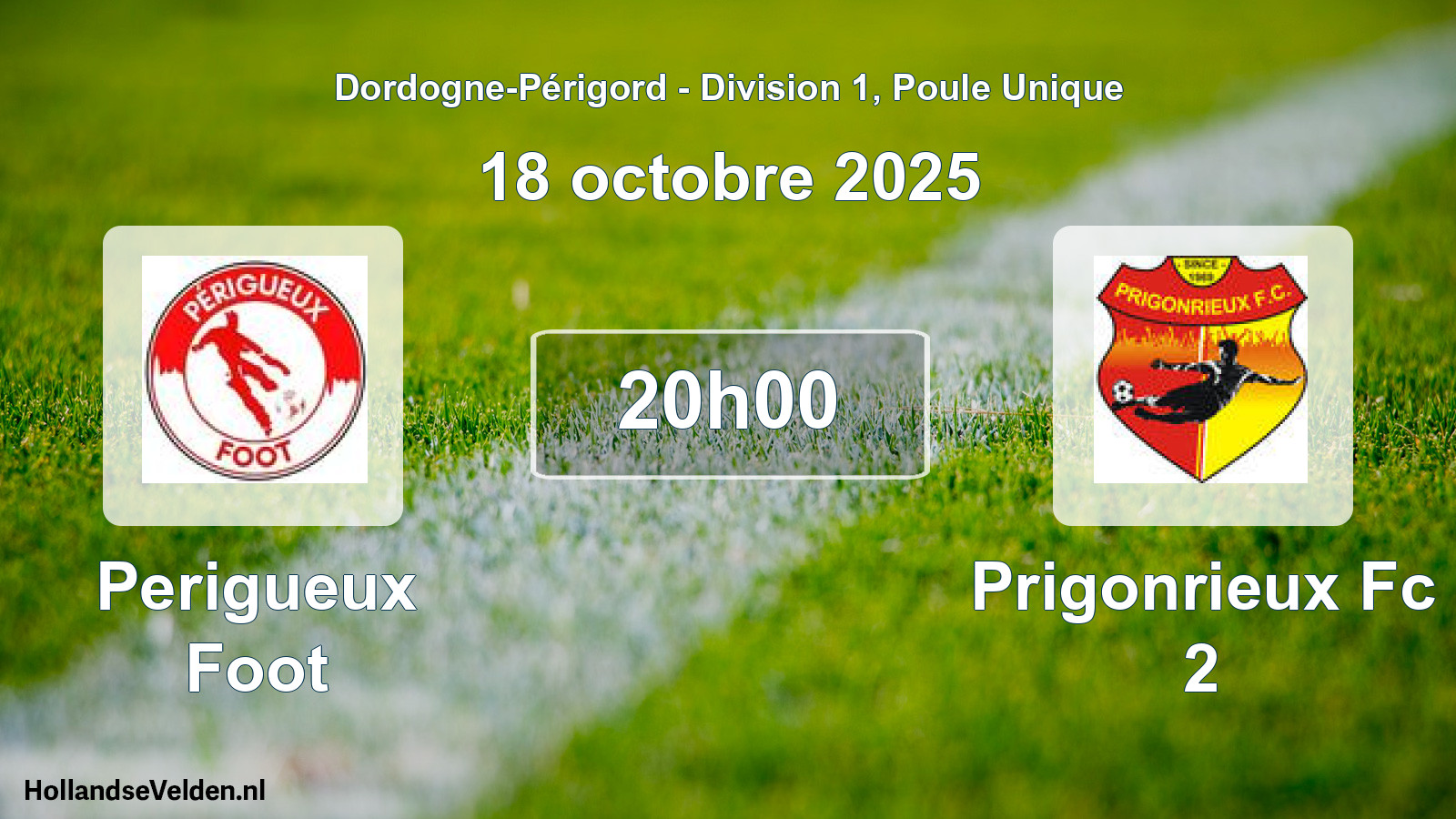 Geplande wedstrijd: Perigueux Foot - Prigonrieux Fc 2 (18 octobre 2025)