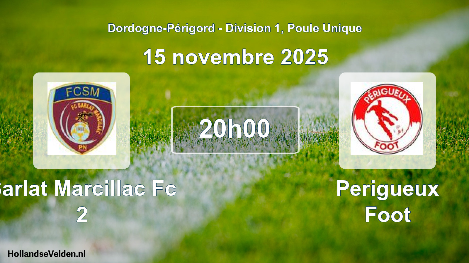 Geplande wedstrijd: Sarlat Marcillac Fc 2 - Perigueux Foot (15 november 2025)