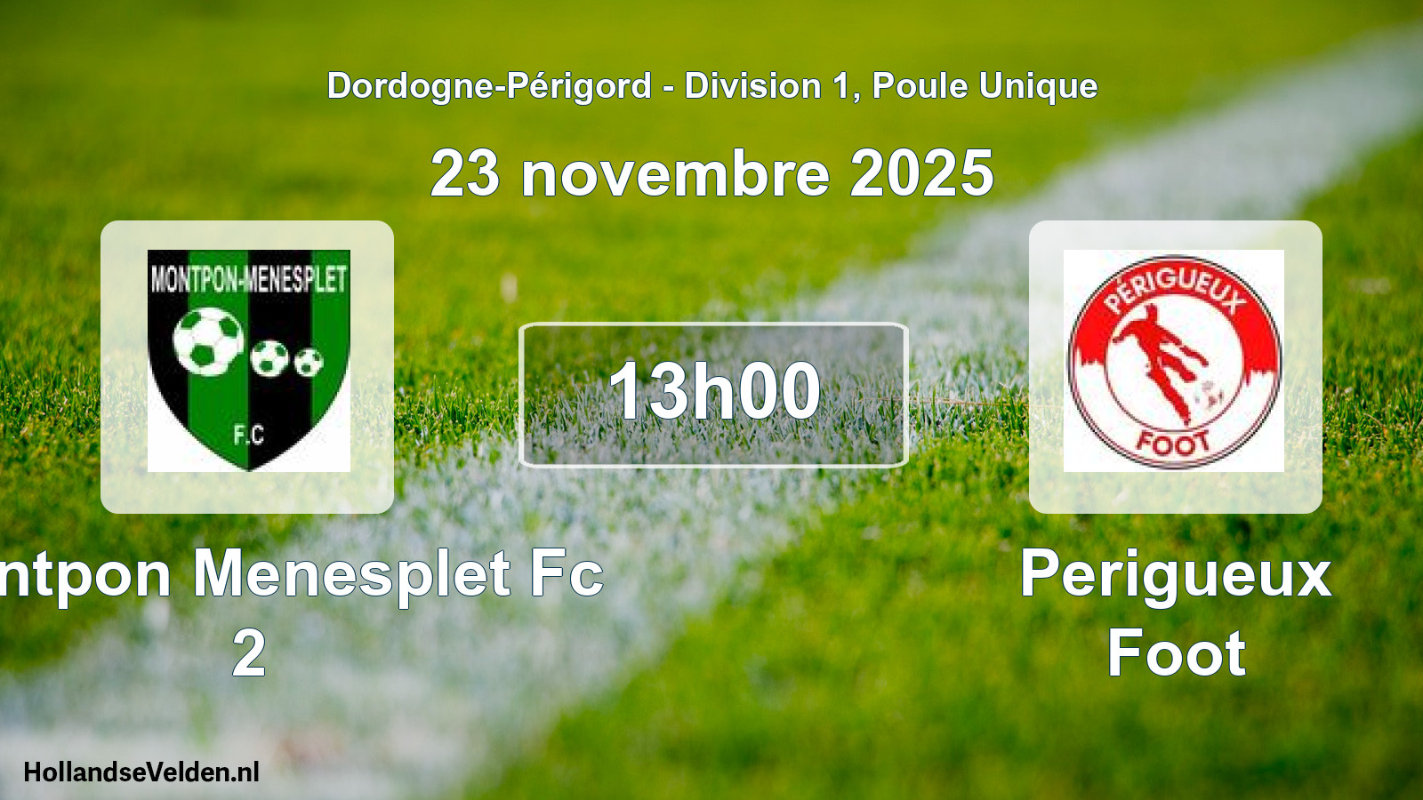Geplande wedstrijd: Montpon Menesplet Fc 2 - Perigueux Foot (23 novembre 2025)