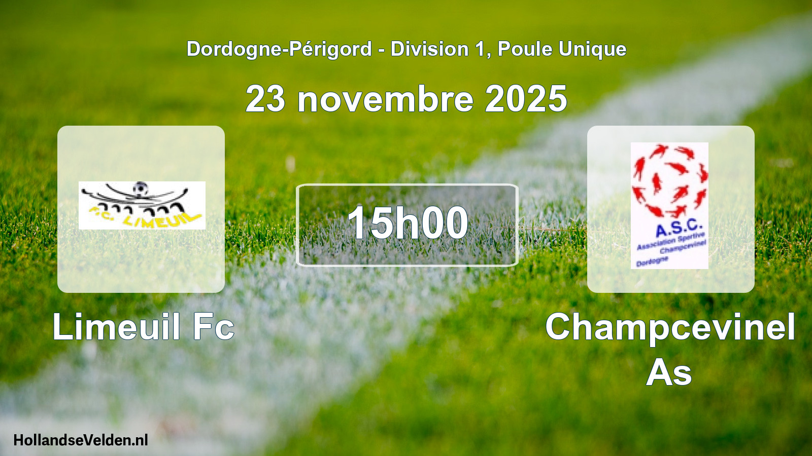 Geplande wedstrijd: Limeuil Fc - Champcevinel As (23 novembre 2025)
