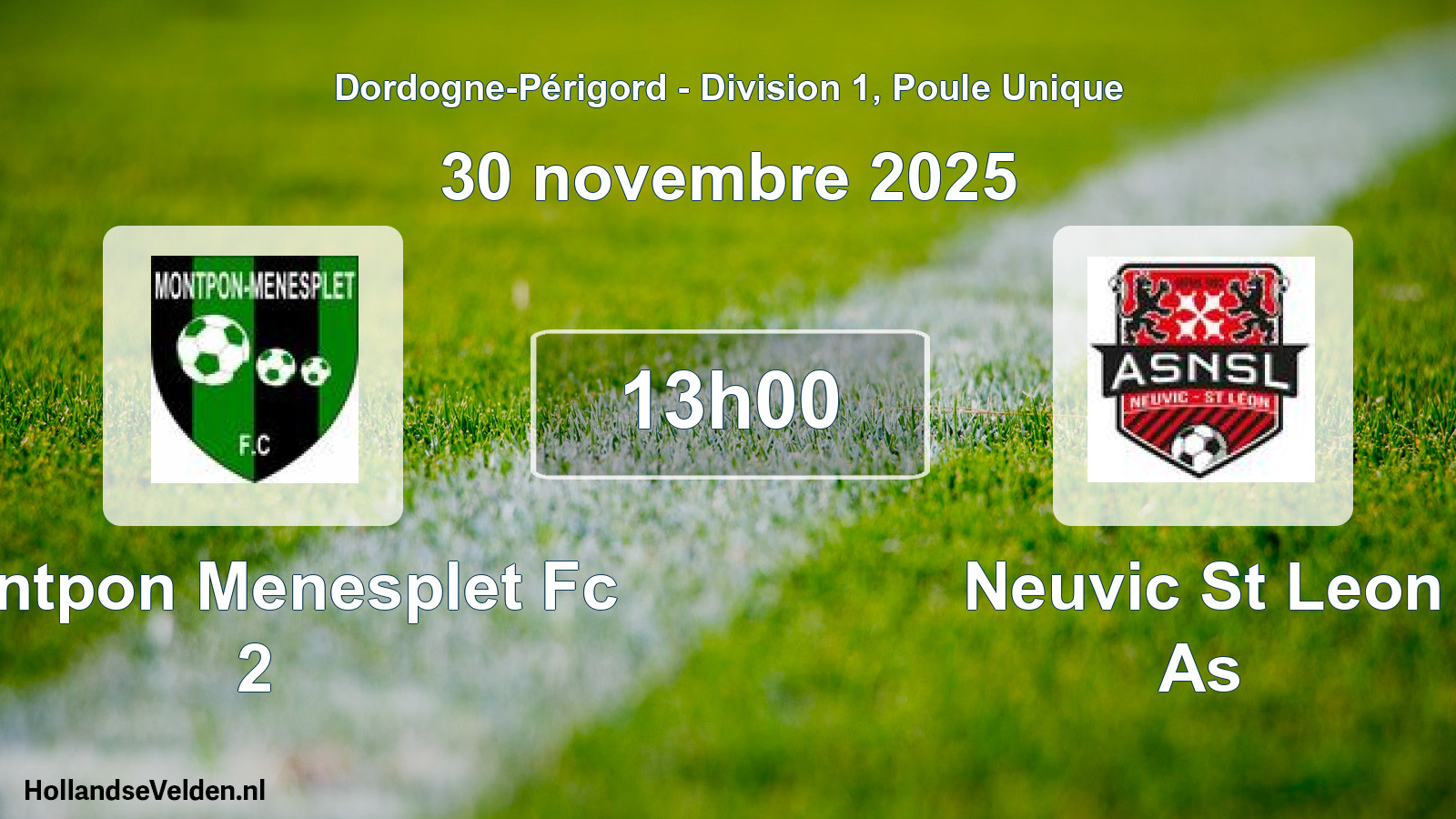 Scheduled Match: Montpon Menesplet Fc 2 - Neuvic St Leon As (30 November 2025)
