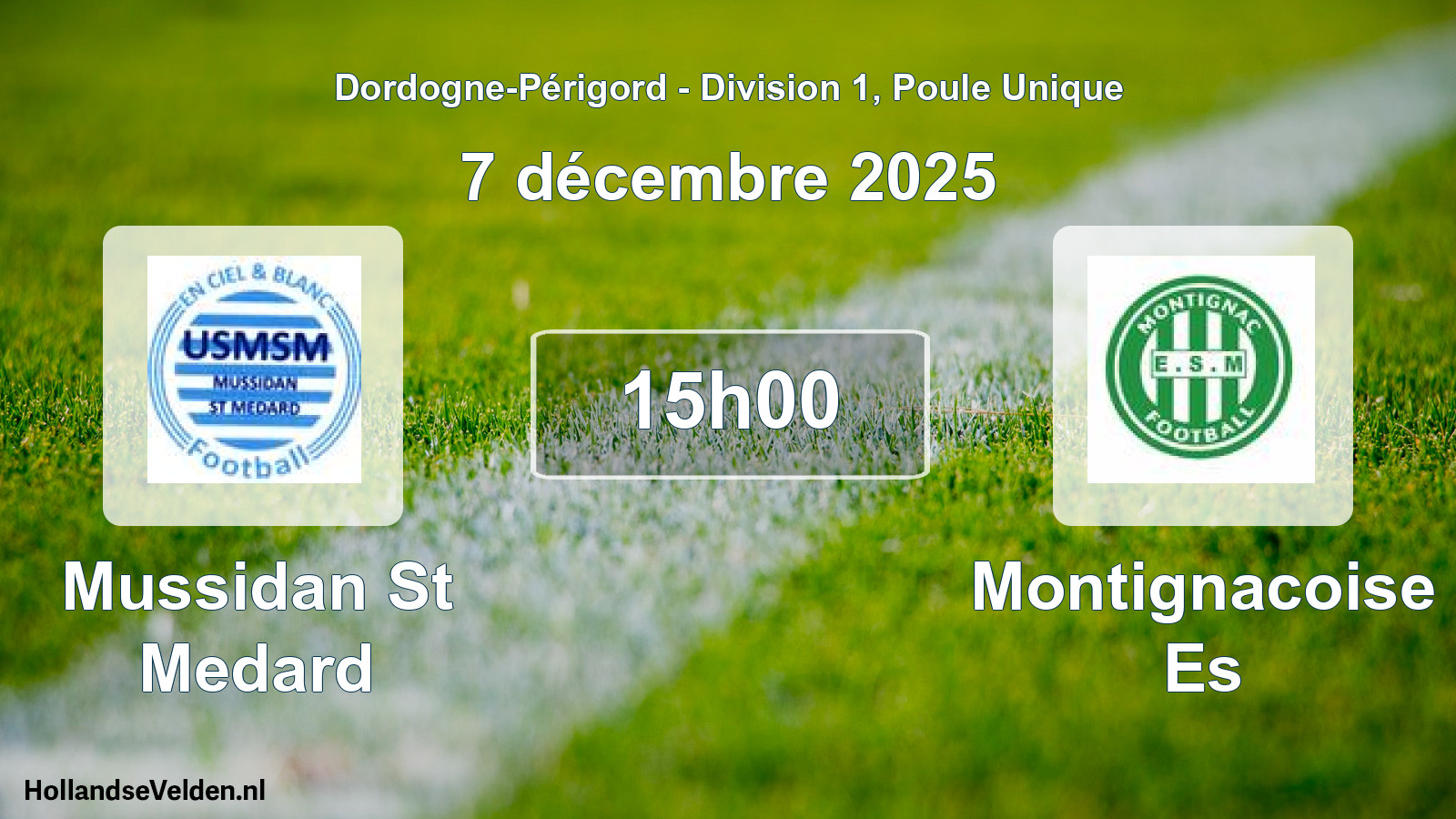 Geplande wedstrijd: Mussidan St Medard - Montignacoise Es (7 décembre 2025)