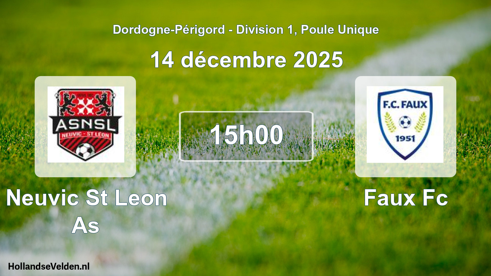 Scheduled Match: Neuvic St Leon As - Faux Fc (14 December 2025)