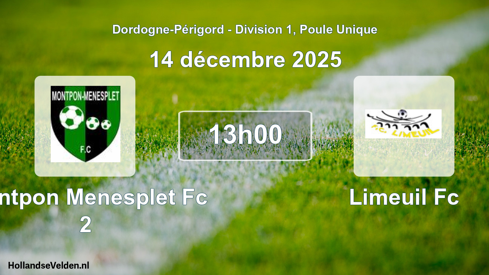 Scheduled Match: Montpon Menesplet Fc 2 - Limeuil Fc (14 December 2025)