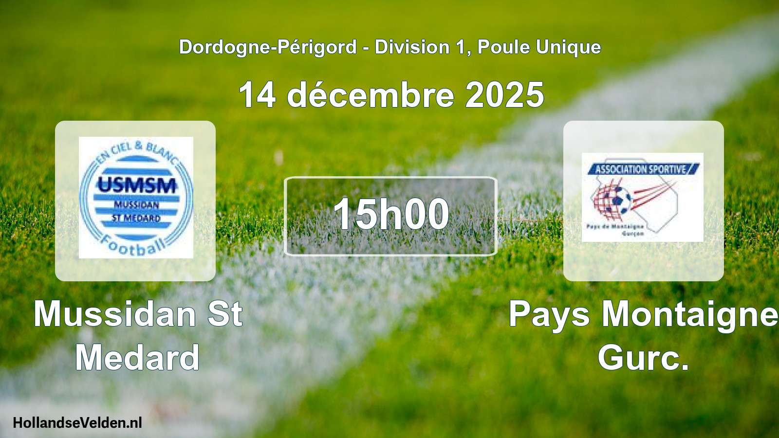Scheduled Match: Mussidan St Medard - Pays Montaigne Gurc. (14 December 2025)