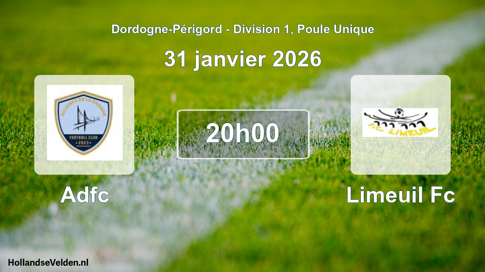 Geplande wedstrijd: Adfc - Limeuil Fc (31 januari 2026)