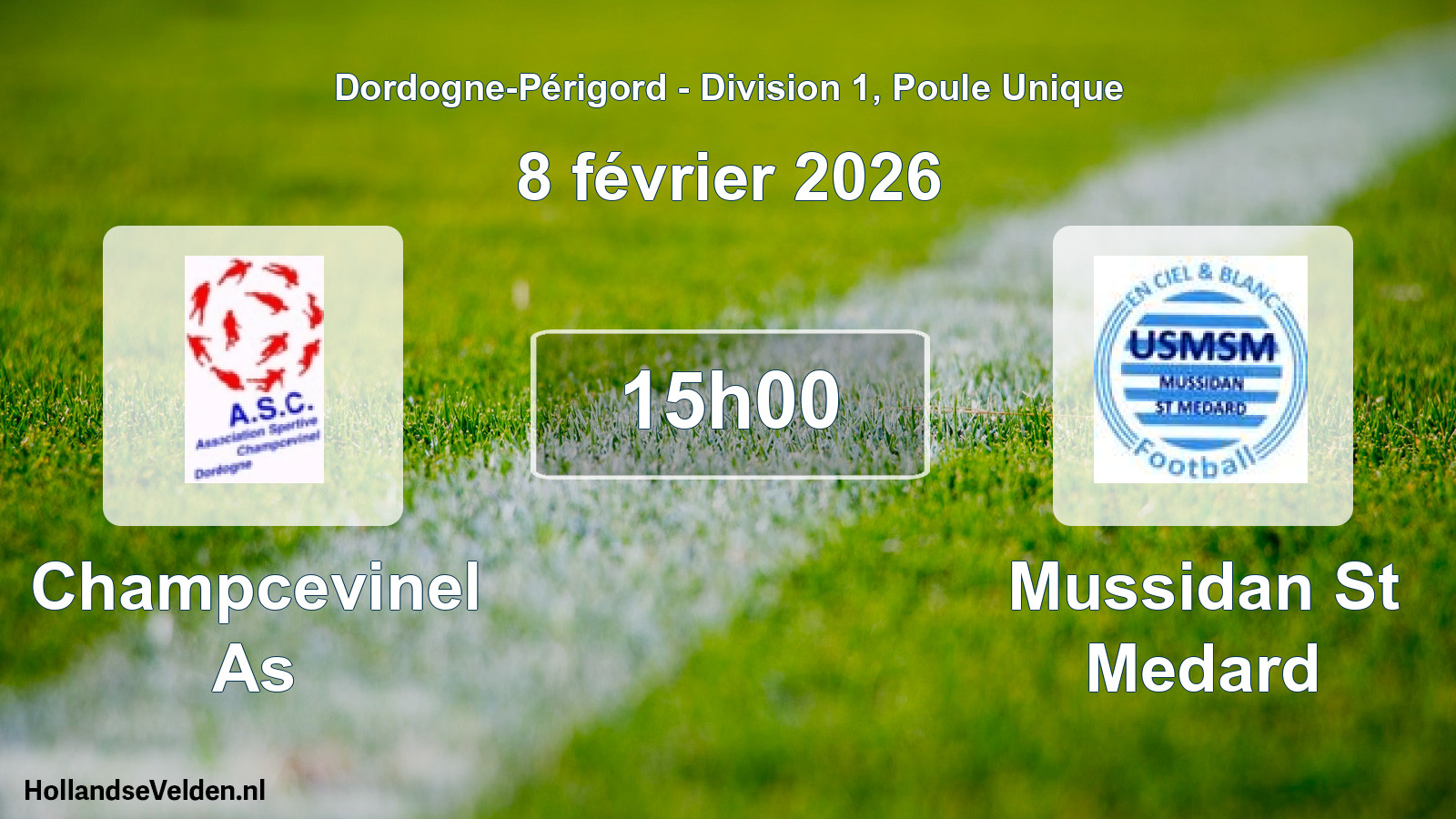 Geplande wedstrijd: Champcevinel As - Mussidan St Medard (8 février 2026)