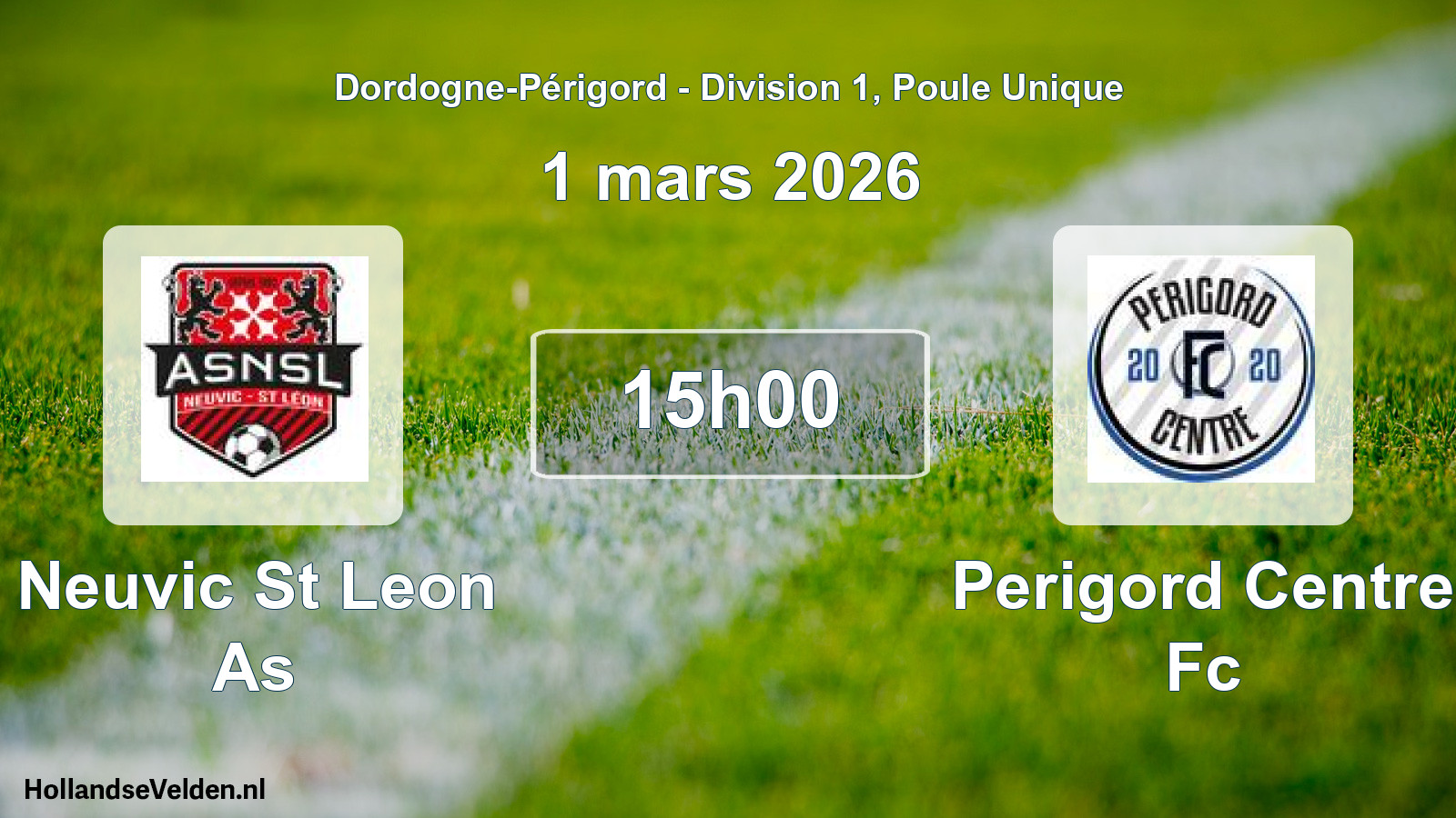 Scheduled Match: Neuvic St Leon As - Perigord Centre Fc (1 March 2026)