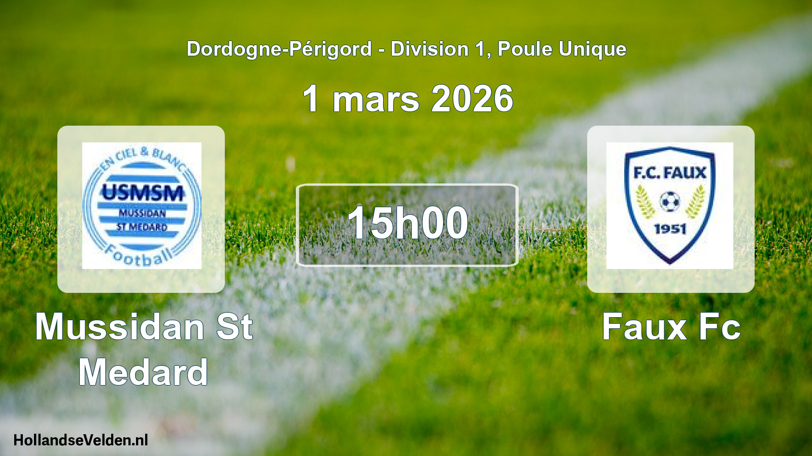 Scheduled Match: Mussidan St Medard - Faux Fc (1 March 2026)