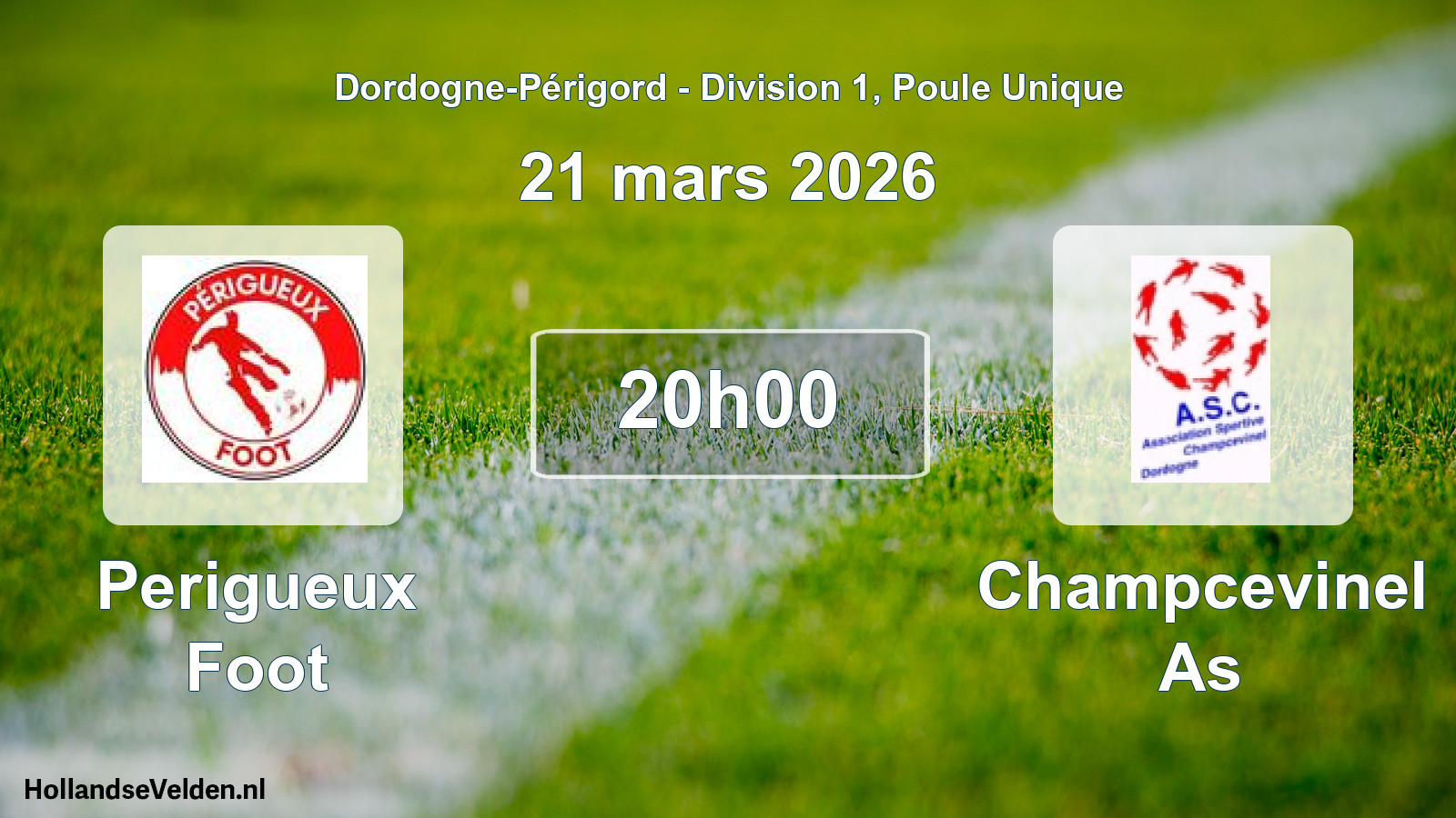Geplande wedstrijd: Perigueux Foot - Champcevinel As (21 mars 2026)