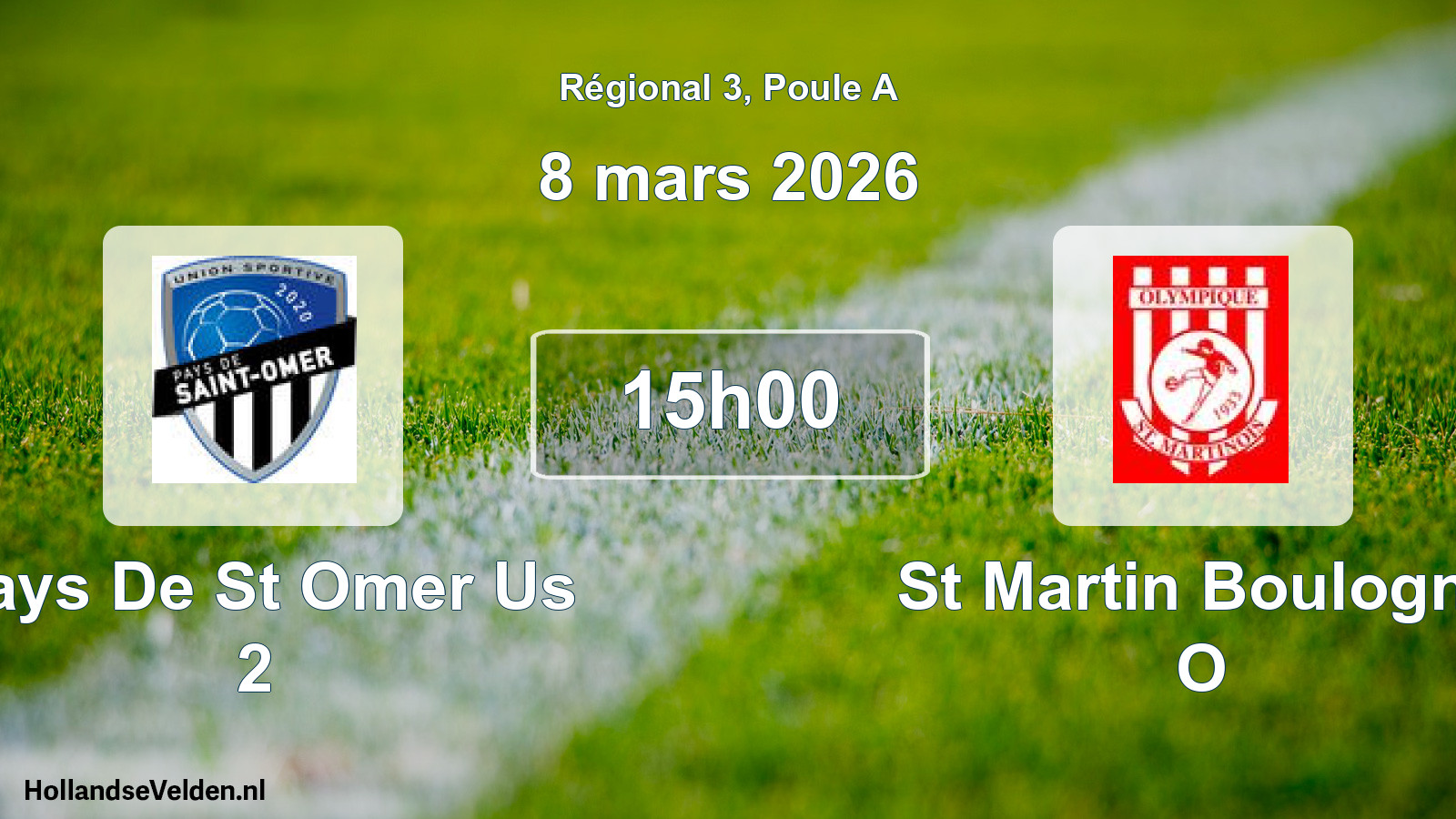 Geplande wedstrijd: Pays De St Omer Us 2 - St Martin Boulogne O (8 mars 2026)