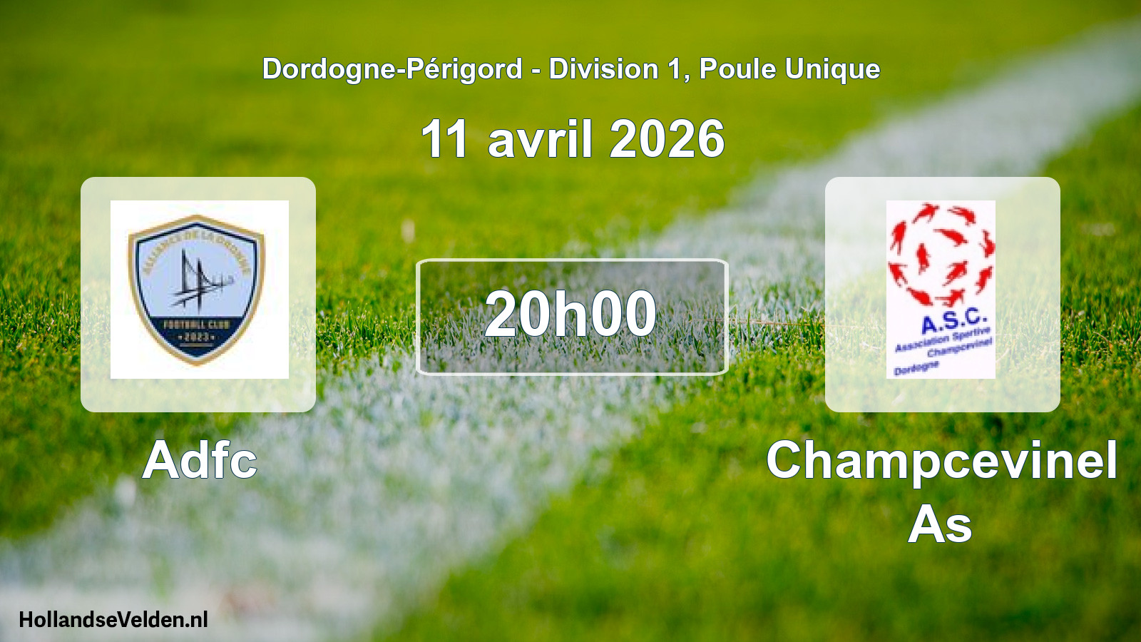 Geplande wedstrijd: Adfc - Champcevinel As (11 avril 2026)