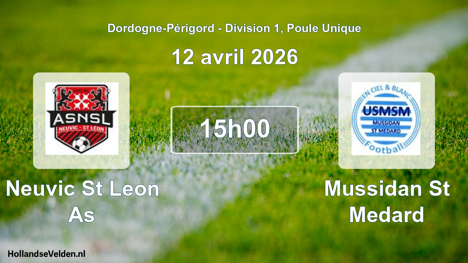 Geplande wedstrijd: Neuvic St Leon As - Mussidan St Medard (12 avril 2026)