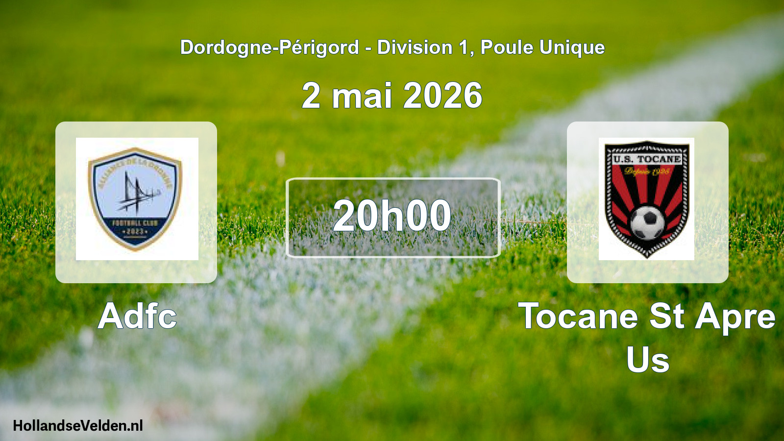 Geplande wedstrijd: Adfc - Tocane St Apre Us (2 mei 2026)