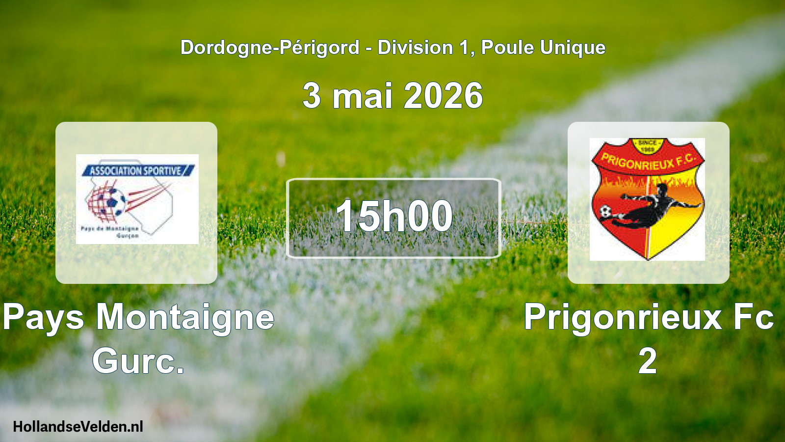 Scheduled Match: Pays Montaigne Gurc. - Prigonrieux Fc 2 (3 May 2026)