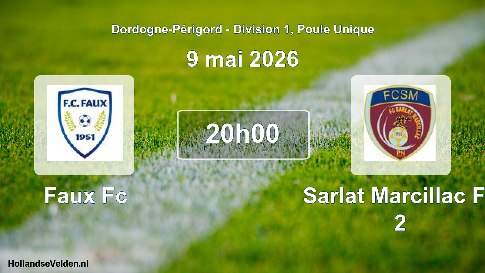Geplande wedstrijd: Faux Fc - Sarlat Marcillac Fc 2 (9 mei 2026)