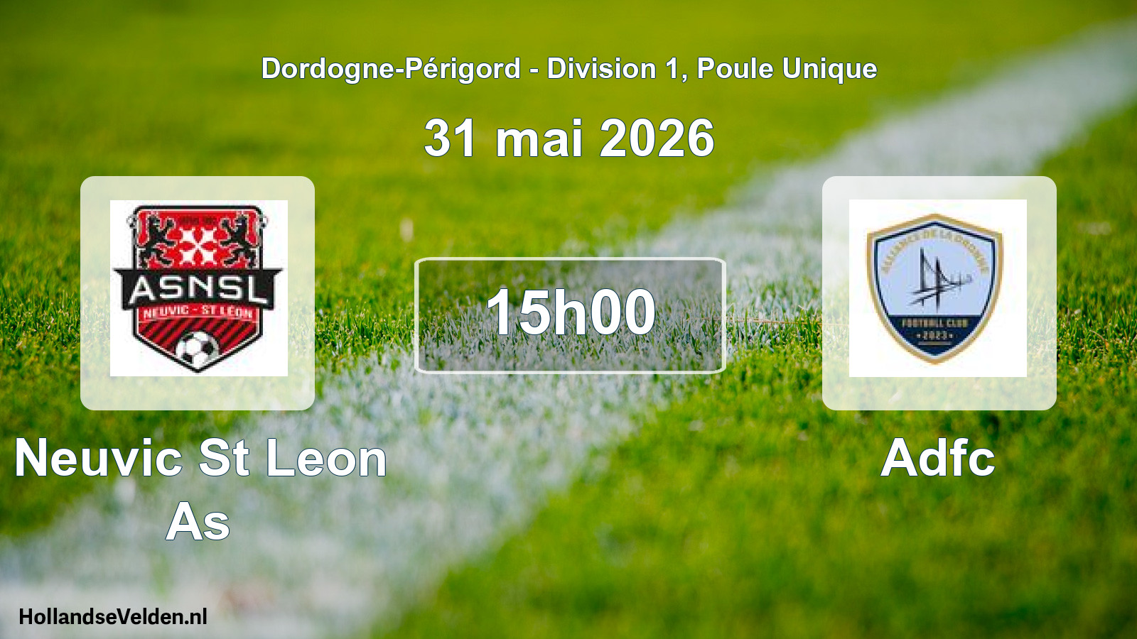 Geplande wedstrijd: Neuvic St Leon As - Adfc (31 mai 2026)