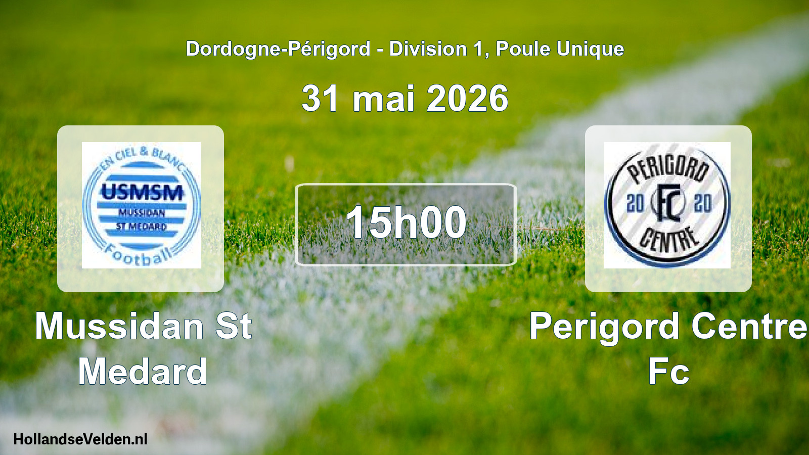 Scheduled Match: Mussidan St Medard - Perigord Centre Fc (31 May 2026)