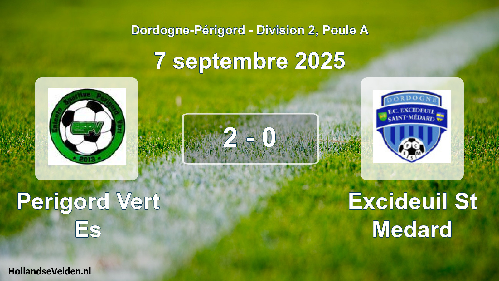 Gespeelde wedstrijd: Perigord Vert Es - Excideuil St Medard 2 - 0 (7 septembre 2025)