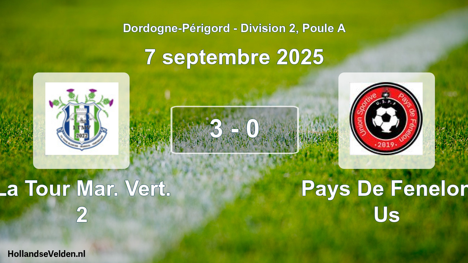 Gespeelde wedstrijd: La Tour Mar. Vert. 2 - Pays De Fenelon Us 3 - 0 (7 september 2025)