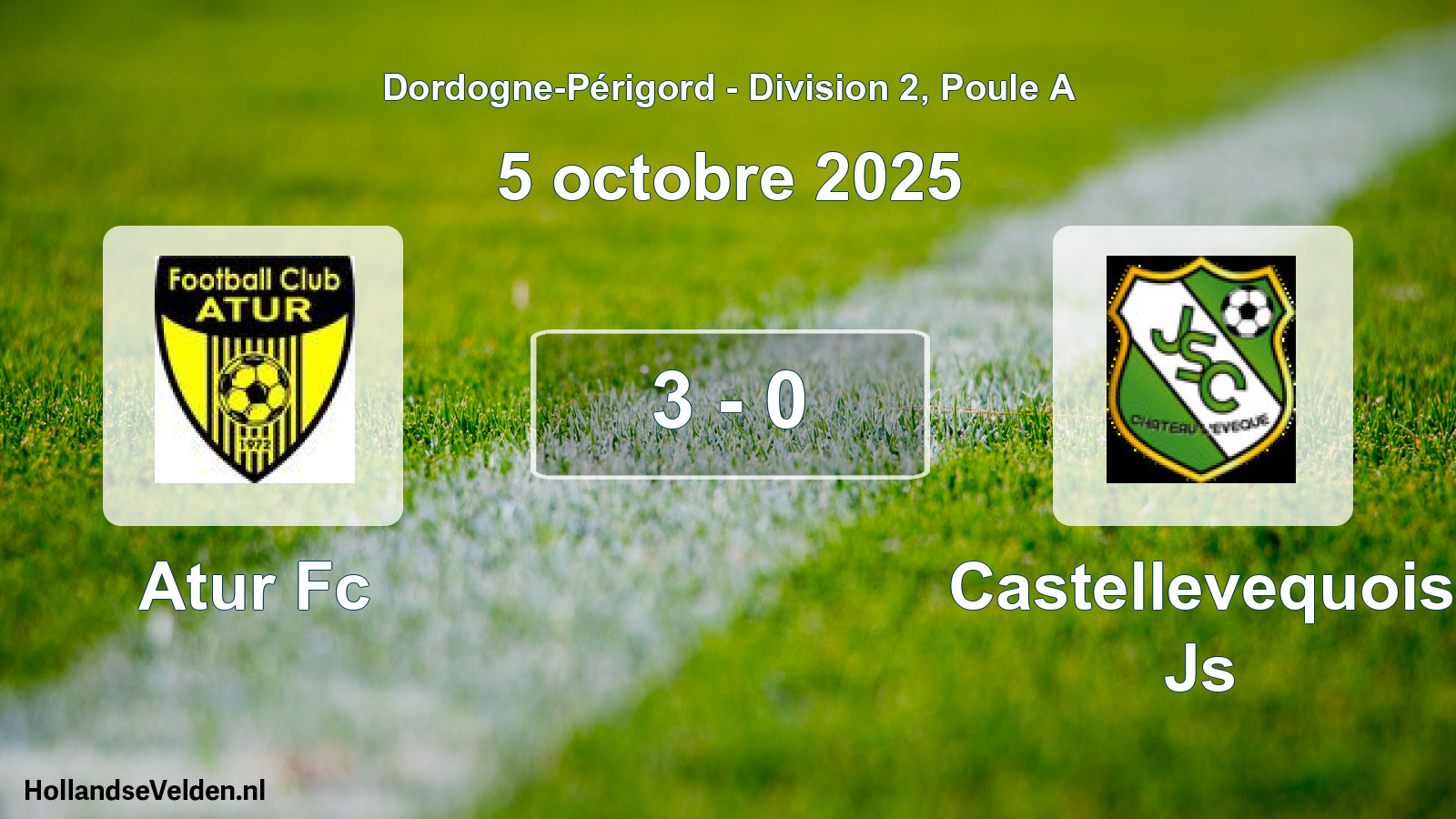 Total number of matches played: Atur Fc - Castellevequois Js 3 - 0 (5 October 2025)
