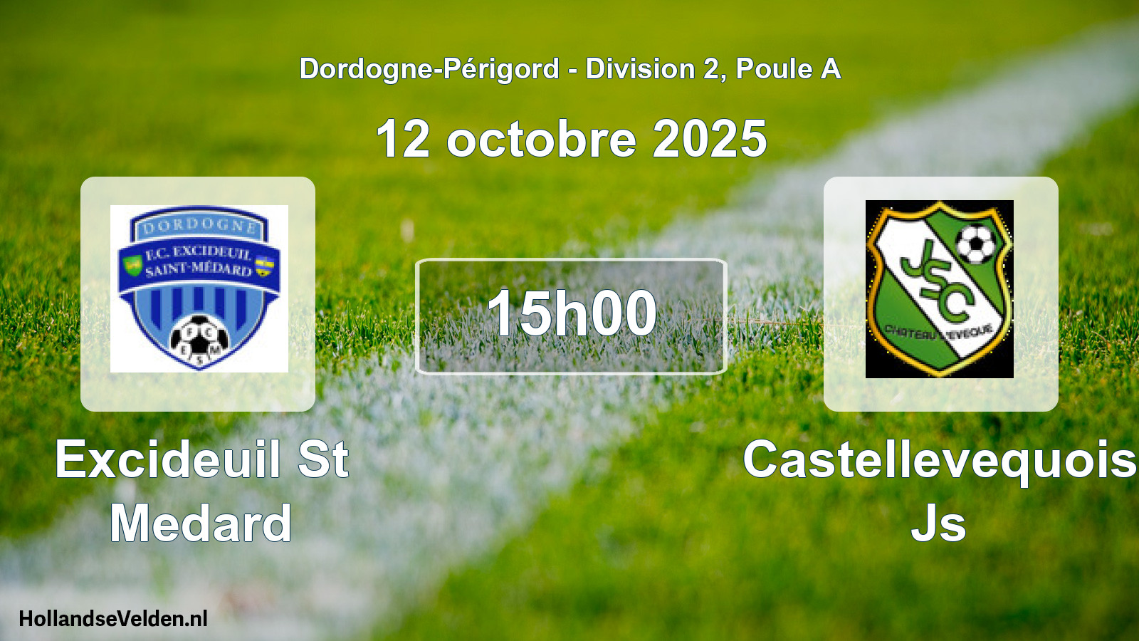 Geplande wedstrijd: Excideuil St Medard - Castellevequois Js (12 octobre 2025)