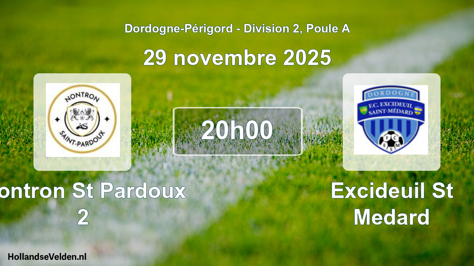 Geplande wedstrijd: Nontron St Pardoux 2 - Excideuil St Medard (29 november 2025)