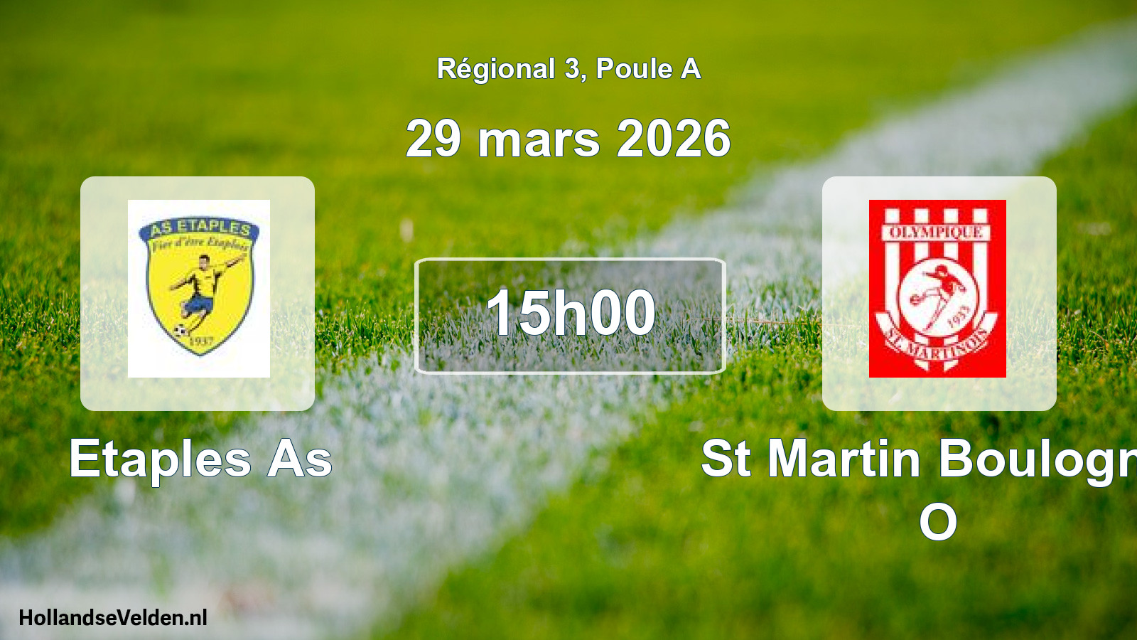Geplande wedstrijd: Etaples As - St Martin Boulogne O (29 maart 2026)