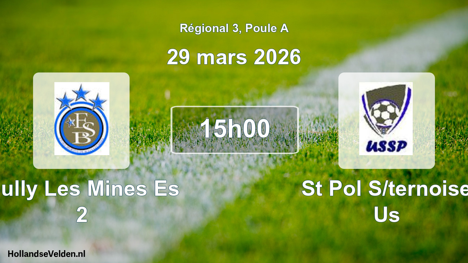 Scheduled Match: Bully Les Mines Es 2 - St Pol S/ternoise Us (29 March 2026)