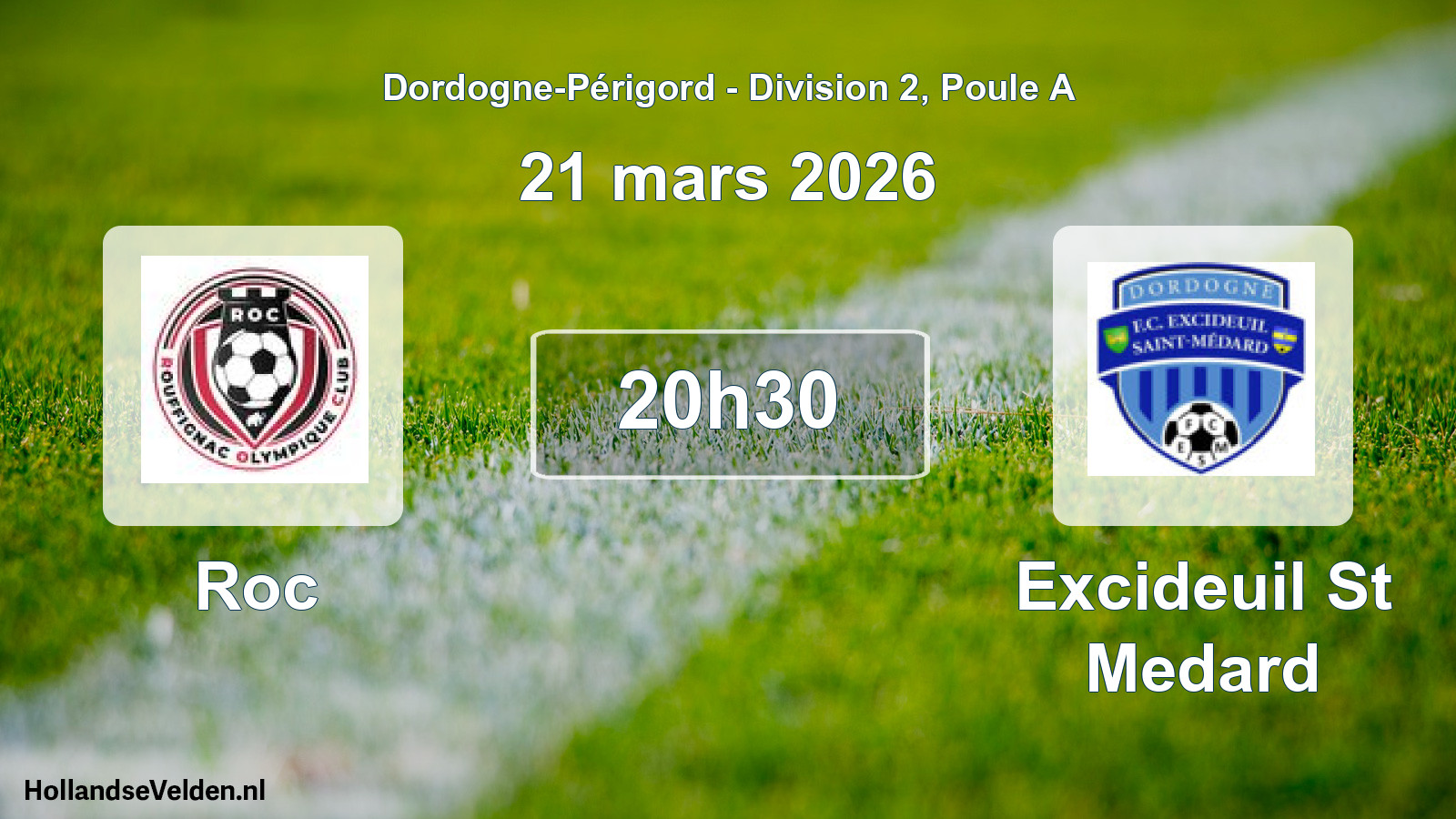 Geplande wedstrijd: Roc - Excideuil St Medard (21 mars 2026)