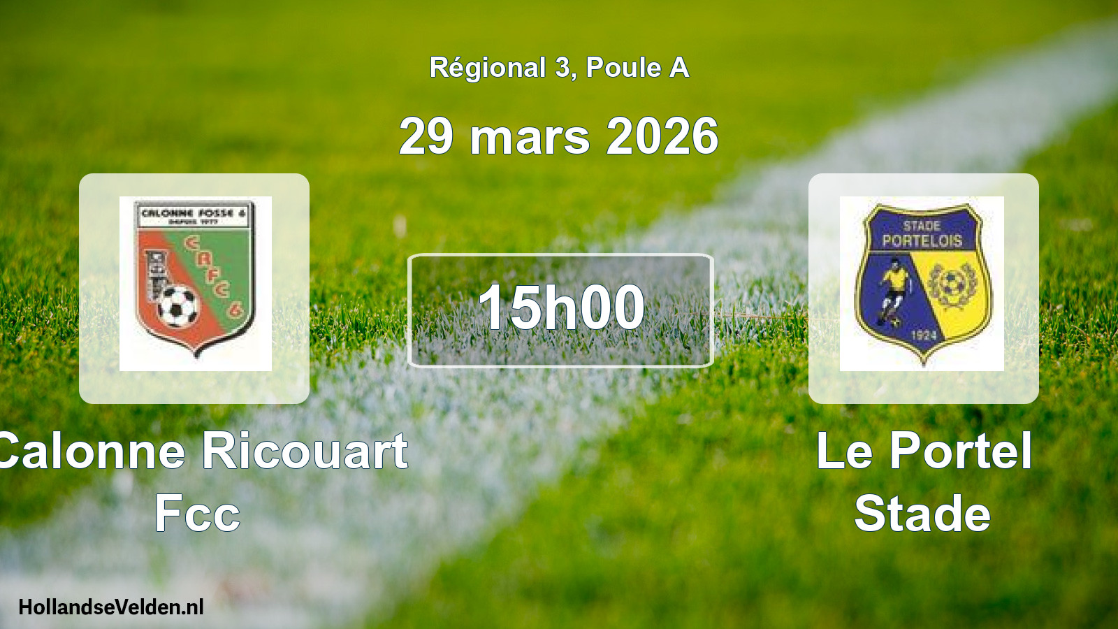 Geplande wedstrijd: Calonne Ricouart Fcc - Le Portel Stade (29 mars 2026)