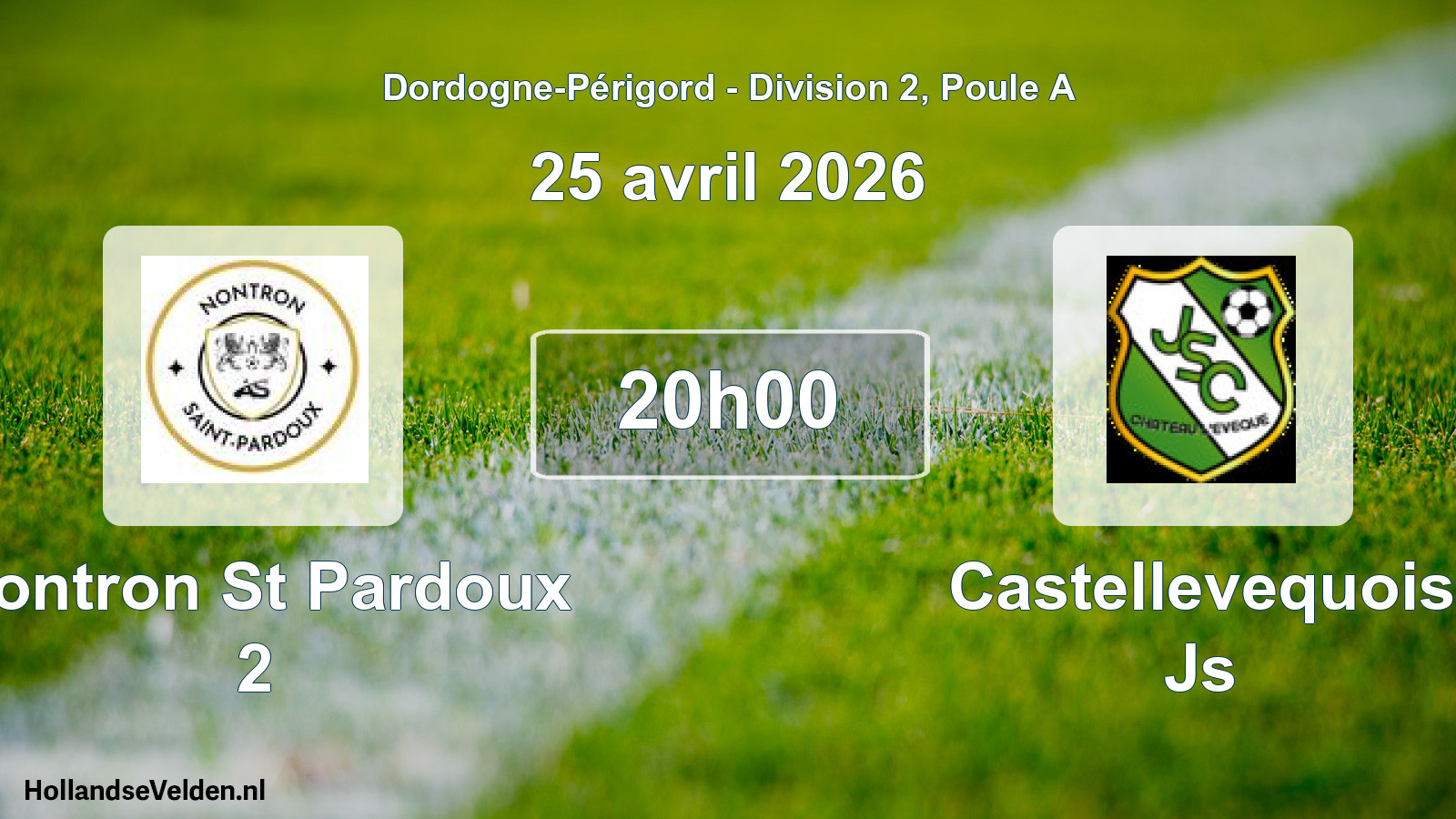 Geplande wedstrijd: Nontron St Pardoux 2 - Castellevequois Js (25 avril 2026)