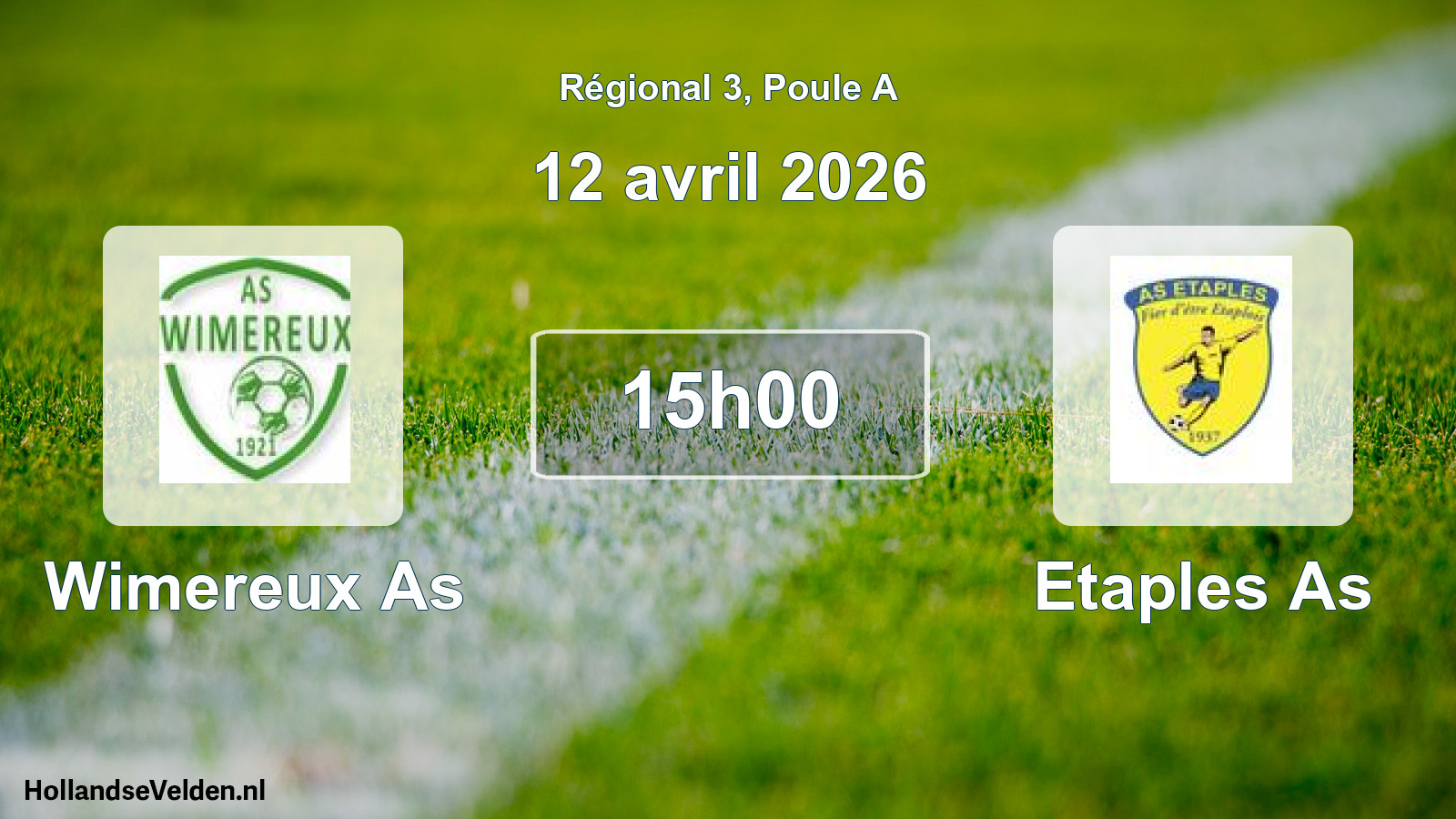 Geplande wedstrijd: Wimereux As - Etaples As (12 avril 2026)