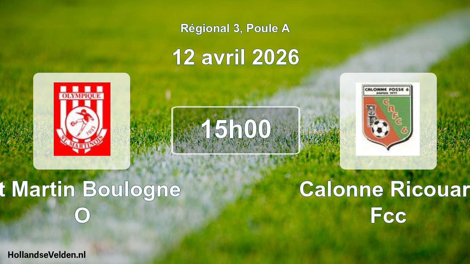 Geplande wedstrijd: St Martin Boulogne O - Calonne Ricouart Fcc (12 avril 2026)