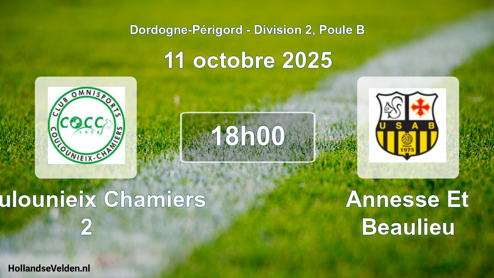 Geplande wedstrijd: Coulounieix Chamiers 2 - Annesse Et Beaulieu (11 octobre 2025)