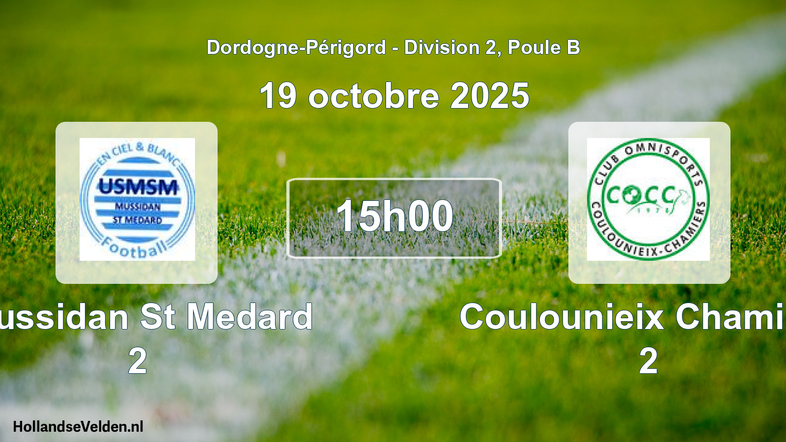 Scheduled Match: Mussidan St Medard 2 - Coulounieix Chamiers 2 (19 October 2025)