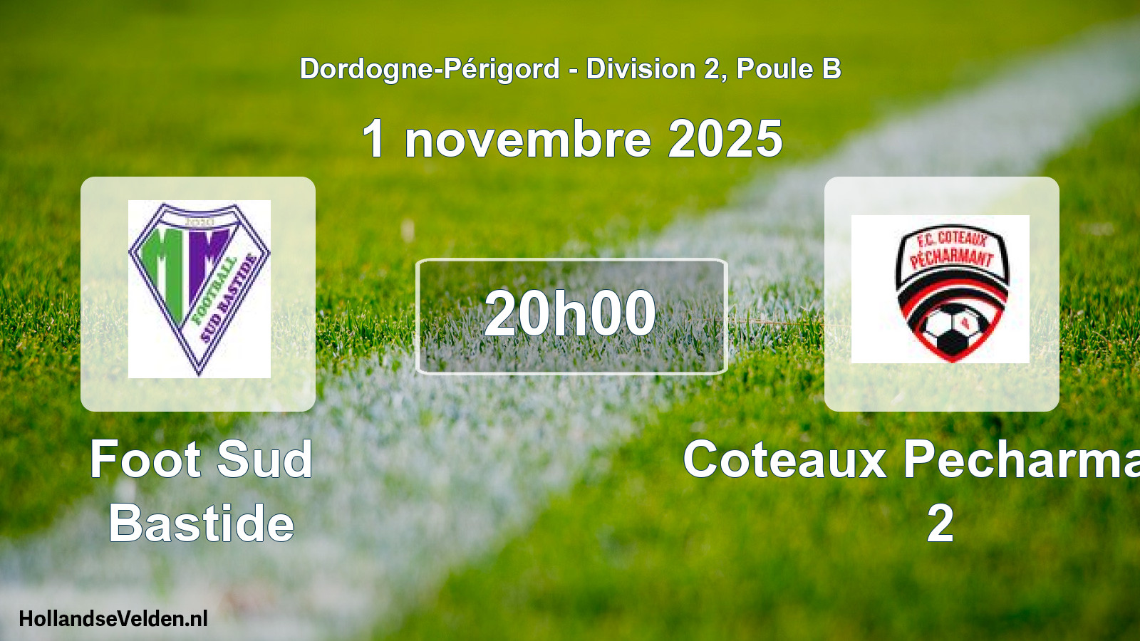 Scheduled Match: Foot Sud Bastide - Coteaux Pecharmant 2 (1 November 2025)