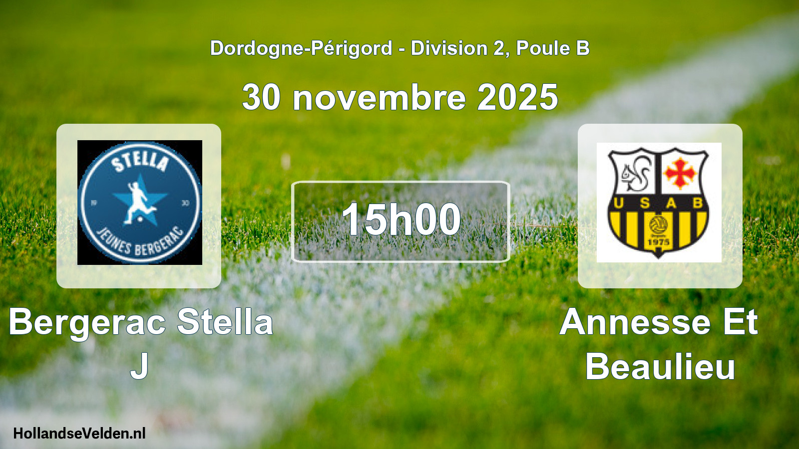 Scheduled Match: Bergerac Stella J - Annesse Et Beaulieu (30 November 2025)