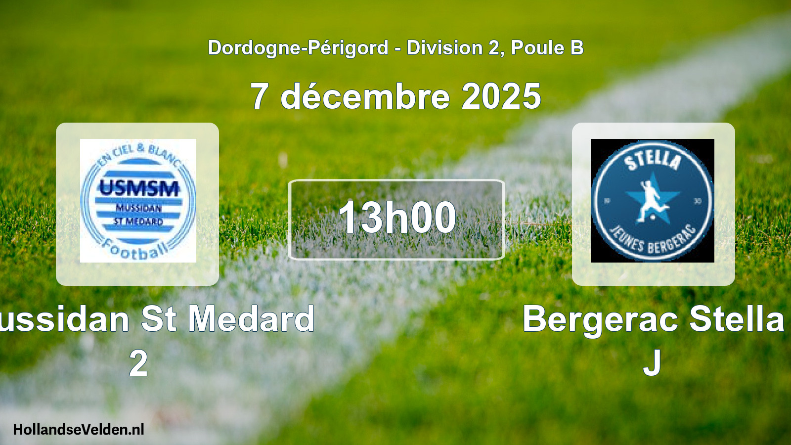 Scheduled Match: Mussidan St Medard 2 - Bergerac Stella J (7 December 2025)