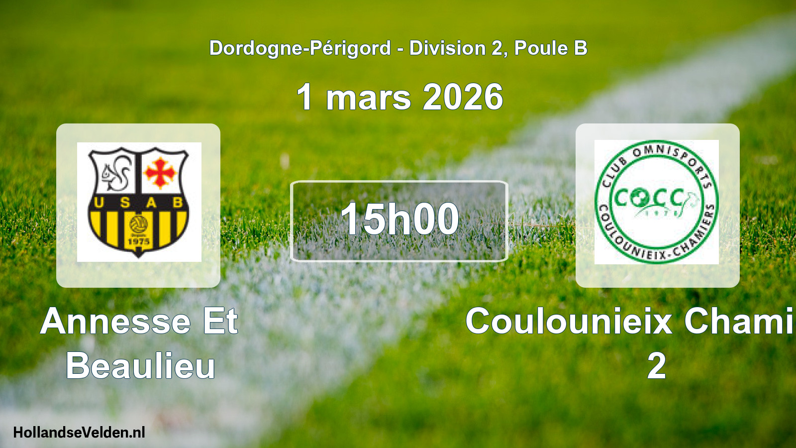 Geplande wedstrijd: Annesse Et Beaulieu - Coulounieix Chamiers 2 (1 mars 2026)