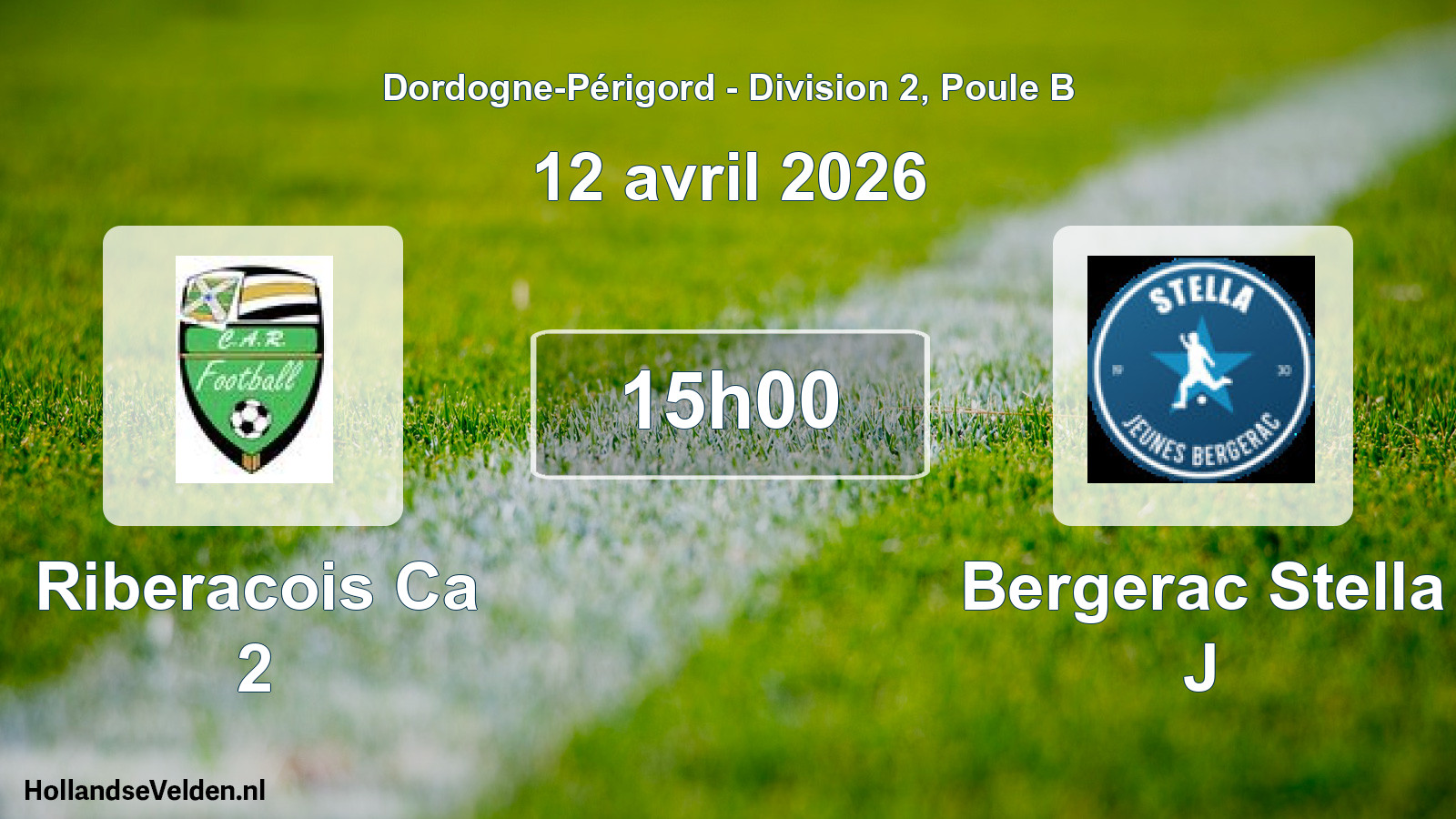Geplande wedstrijd: Riberacois Ca 2 - Bergerac Stella J (12 april 2026)