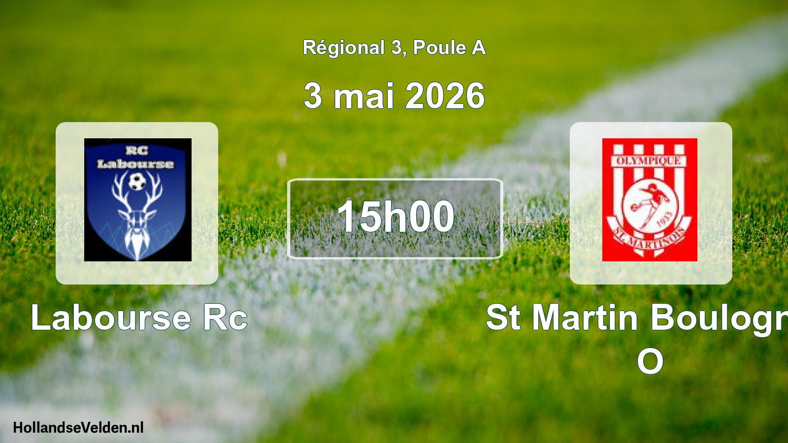 Geplande wedstrijd: Labourse Rc - St Martin Boulogne O (3 mai 2026)