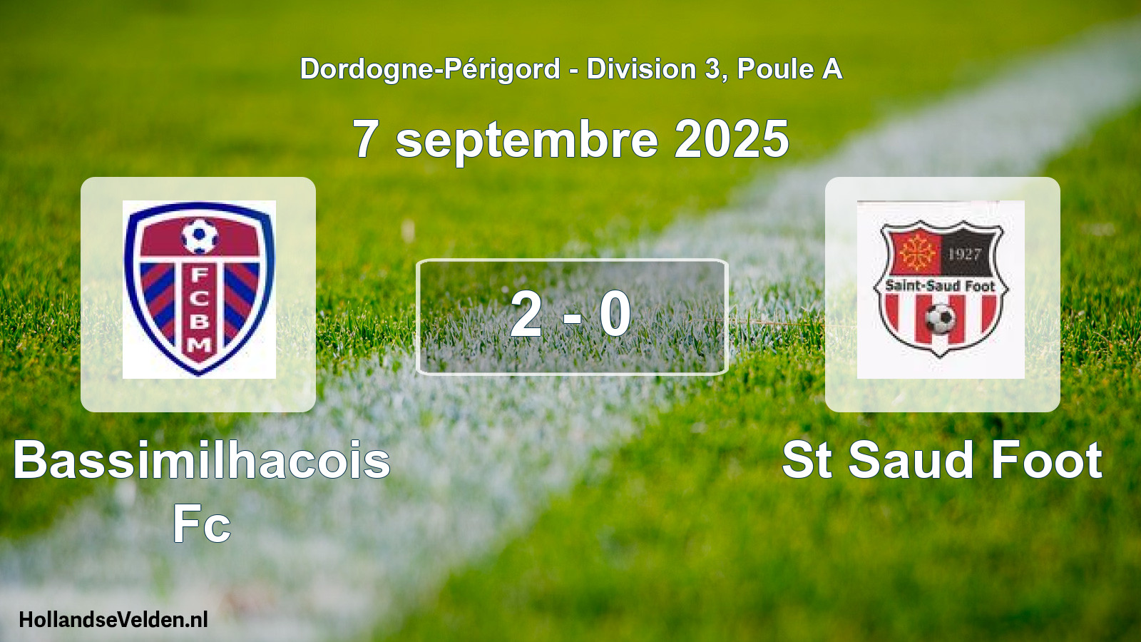 Total number of matches played: Bassimilhacois Fc - St Saud Foot 2 - 0 (7 September 2025)