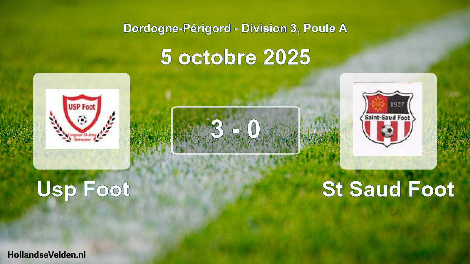 Gespeelde wedstrijd: Usp Foot - St Saud Foot 3 - 0 (5 octobre 2025)