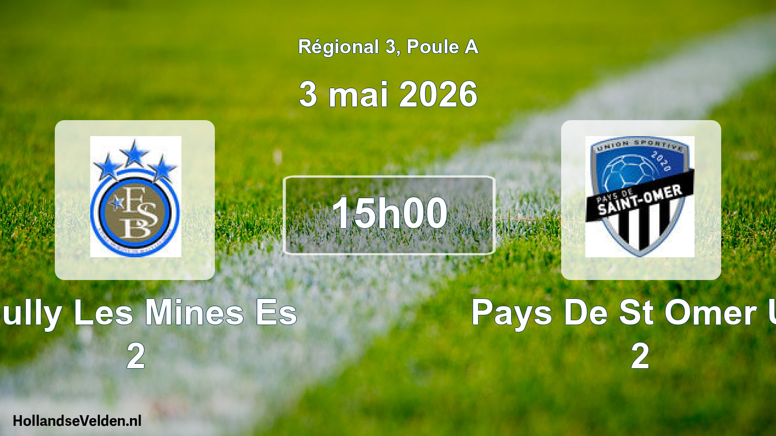 Geplande wedstrijd: Bully Les Mines Es 2 - Pays De St Omer Us 2 (3 mei 2026)
