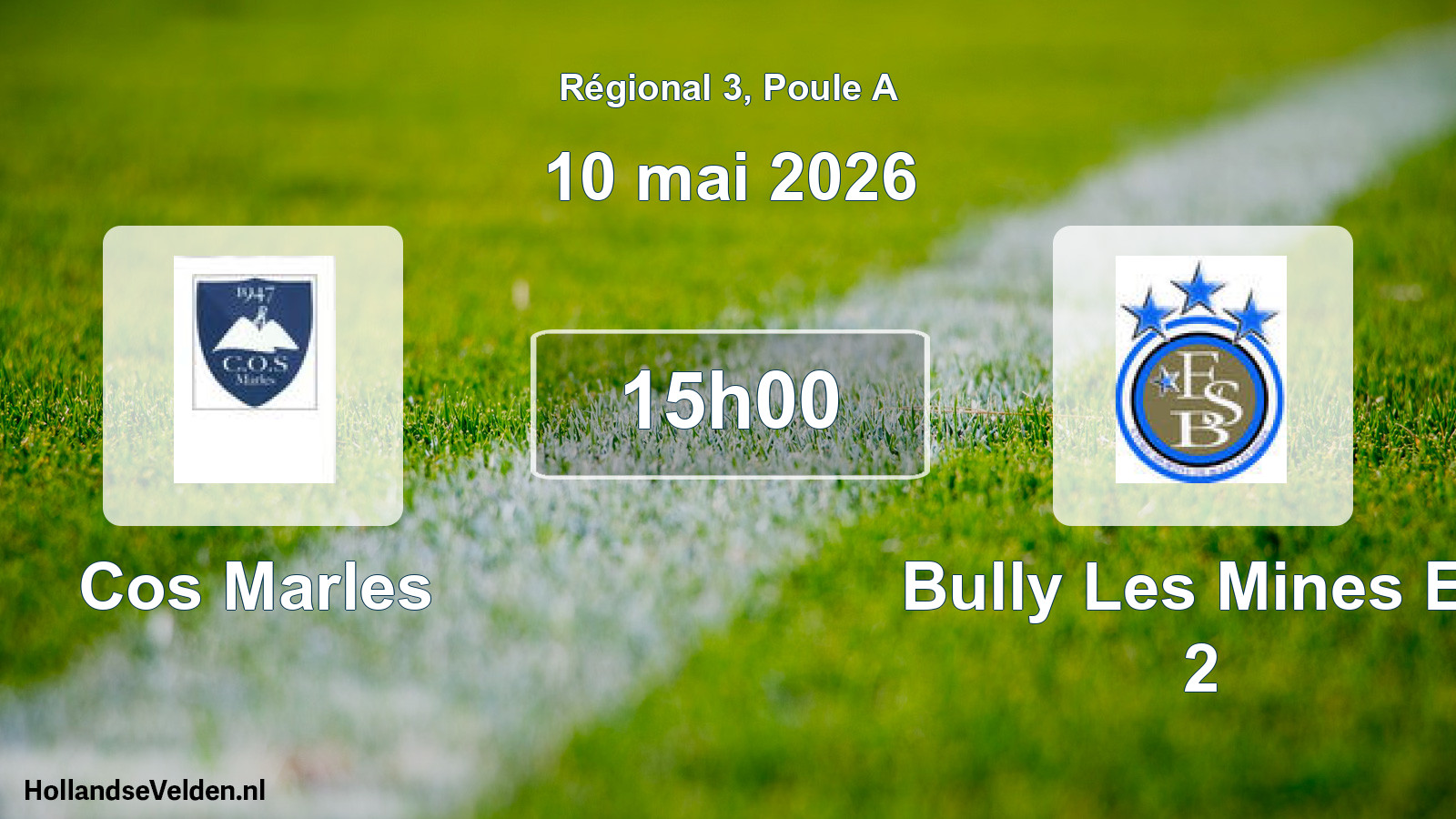 Geplande wedstrijd: Cos Marles - Bully Les Mines Es 2 (10 mei 2026)