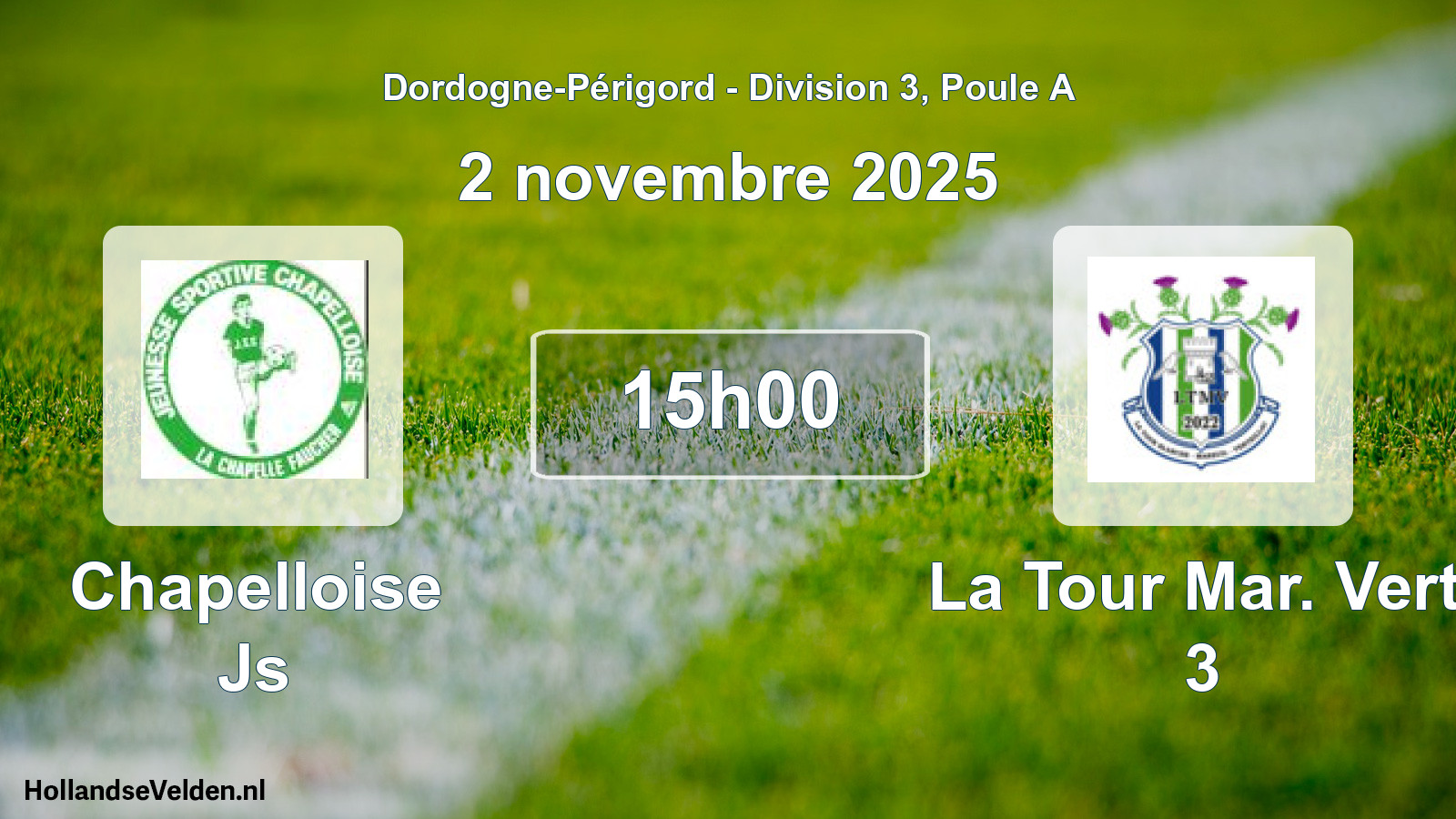 Scheduled Match: Chapelloise Js - La Tour Mar. Vert. 3 (2 November 2025)