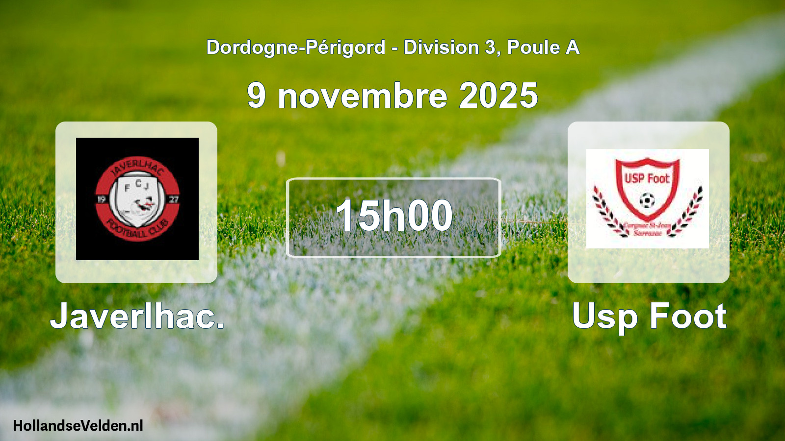 Geplande wedstrijd: Javerlhac. - Usp Foot (9 novembre 2025)