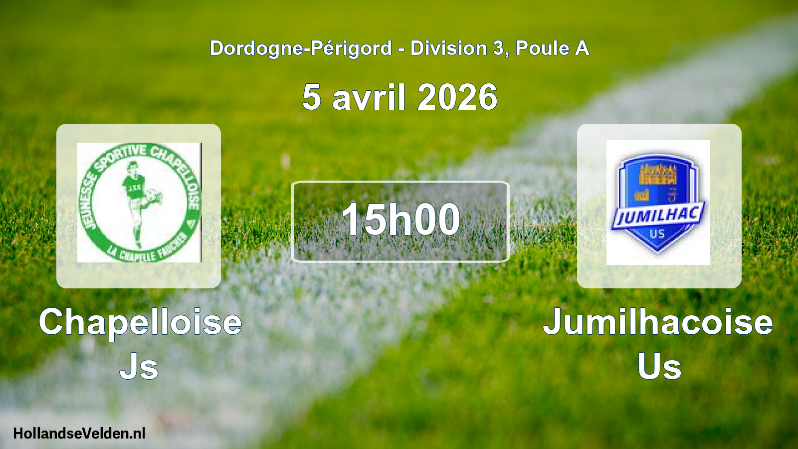 Geplande wedstrijd: Chapelloise Js - Jumilhacoise Us (5 april 2026)
